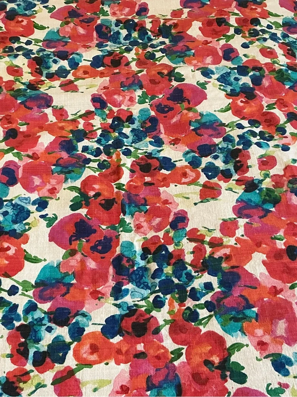 Kate Spade New York Large Floral Fabric Tablecloth 100% Cotton Rectangle 60x80